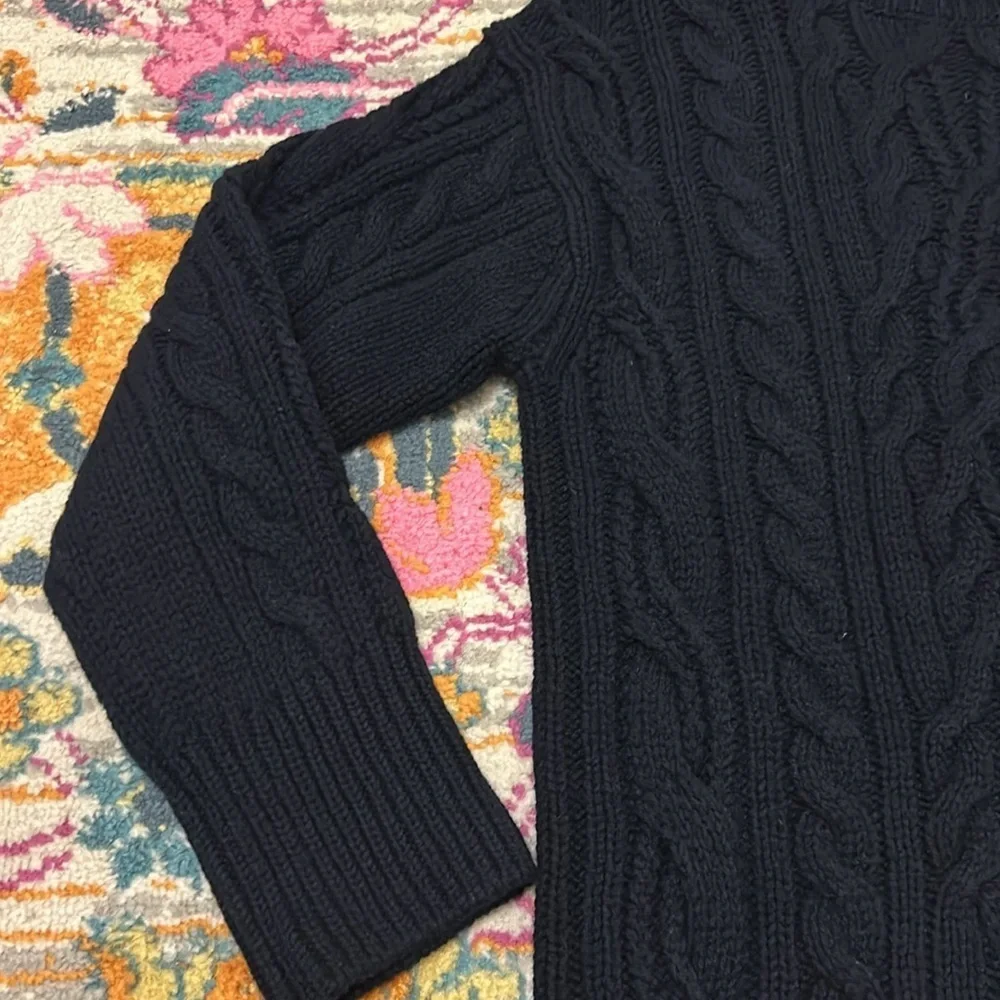 Vince Oversized Cable-Knit Wool Blend Sweater in Coastal Navy New Size Small